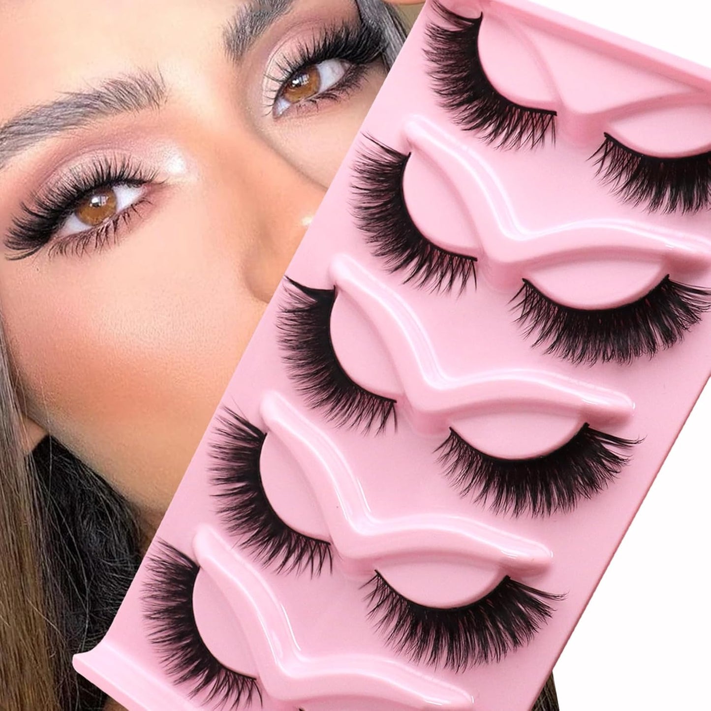 Cat Eye Lashes-🔥Natural Look Fox False Eyelashes Gorgeous Wispy & Lightweight
