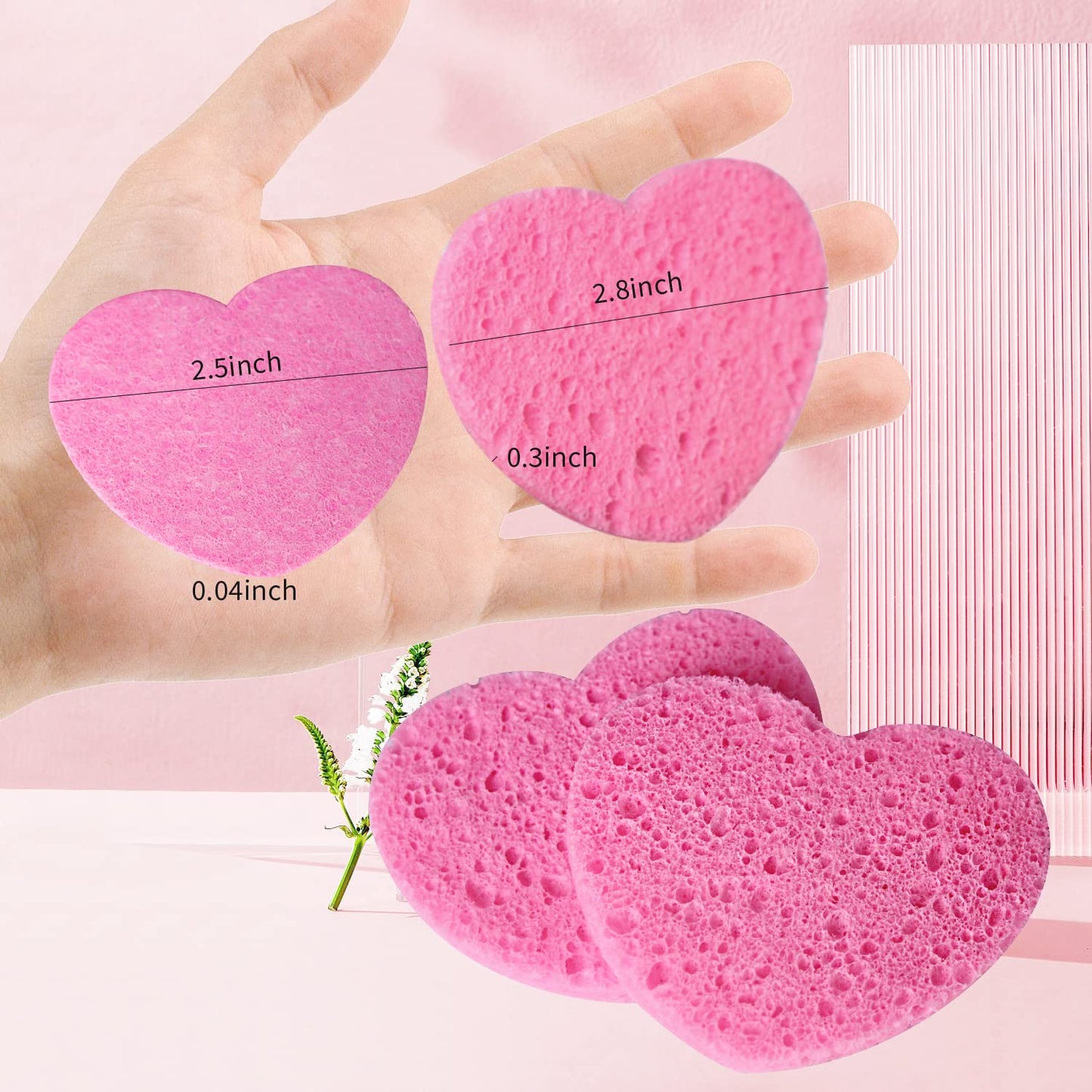 Facial Sponges Compressed, 100% Natural Cellulose Face Sponge Professional Cosmetic Spa Sponges for Face Cleansing 50pcs